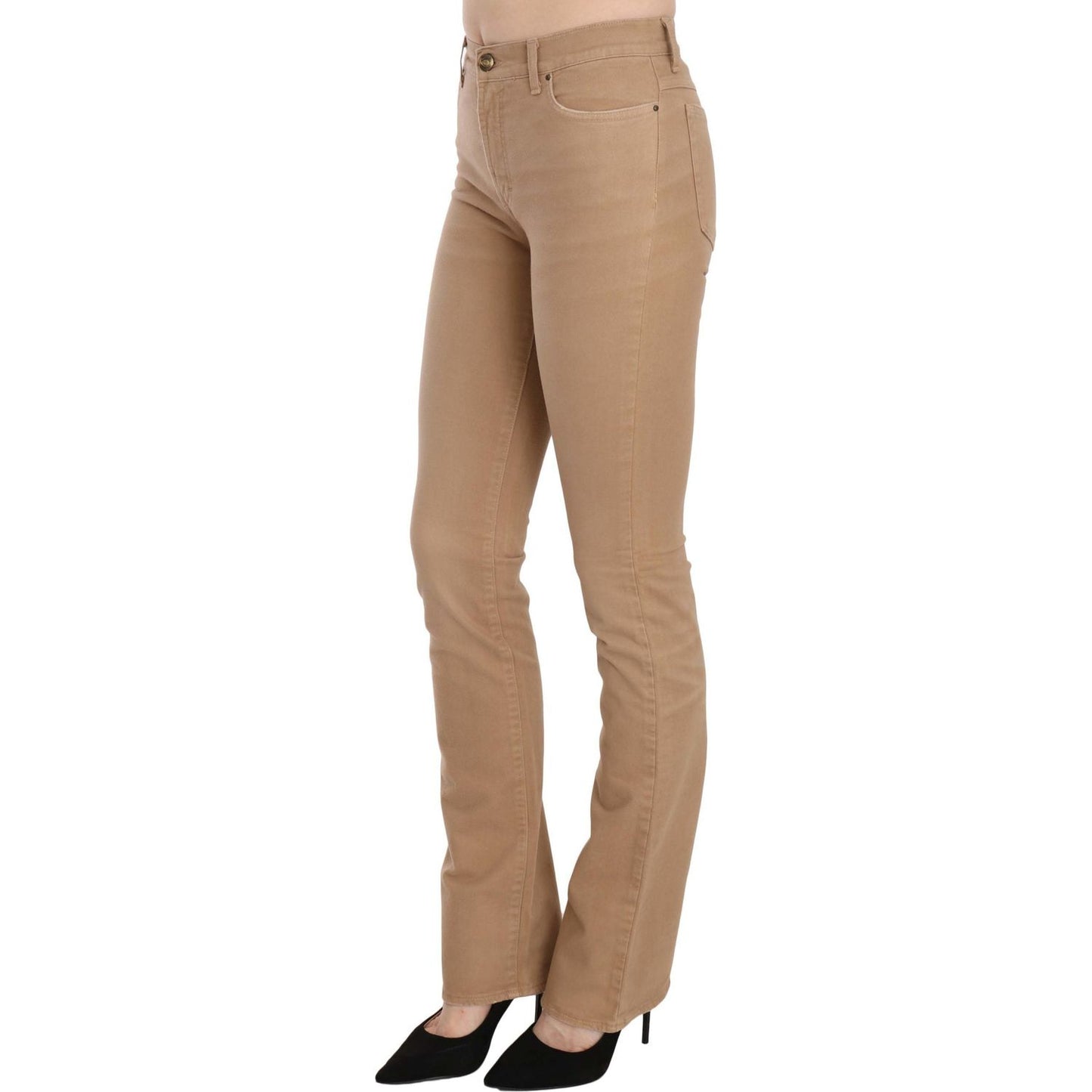 Just Cavalli Chic Brown Mid Waist Skinny Trousers Just Cavalli