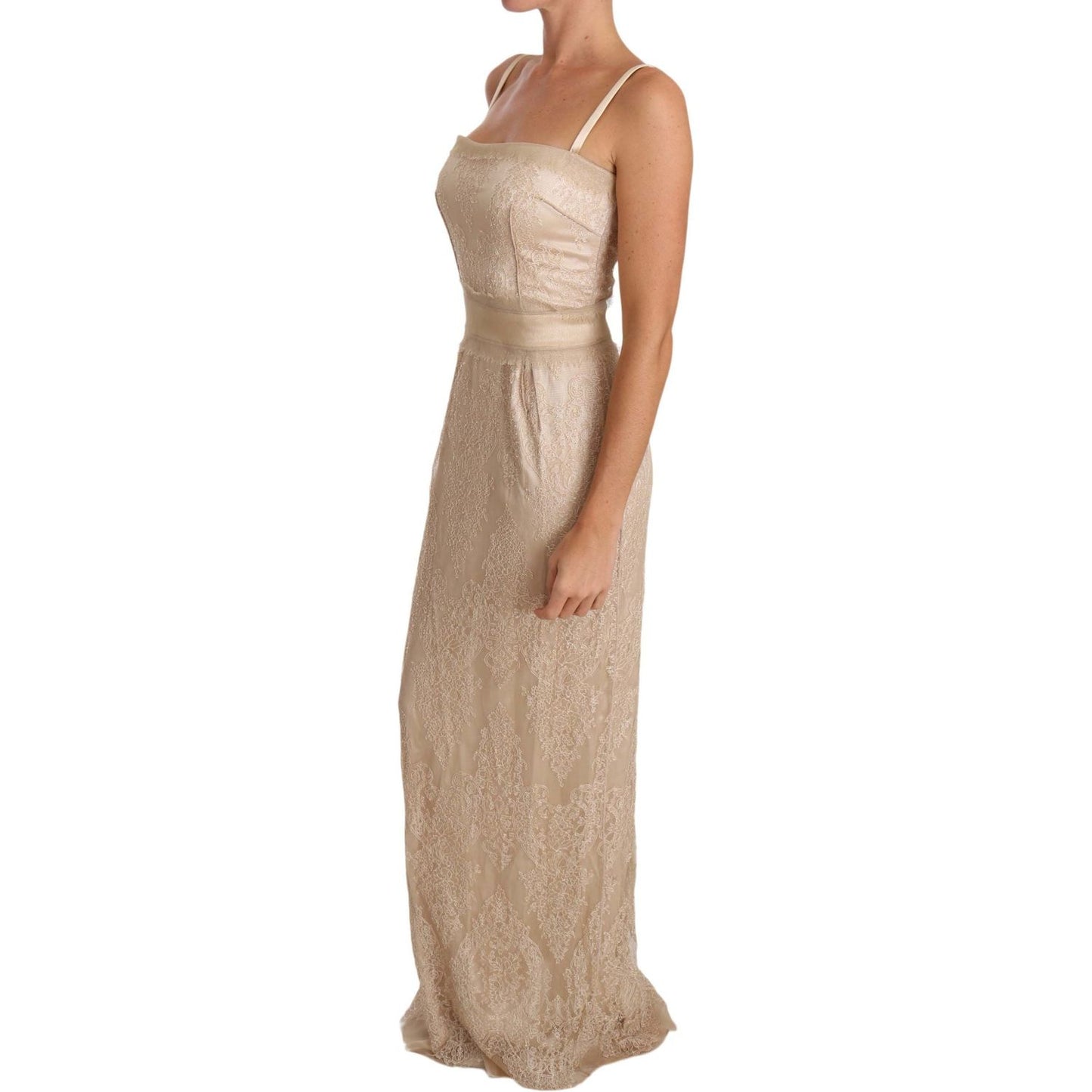 Dolce & Gabbana Elegant Beige Sheath Floor-Length Dress Dolce & Gabbana