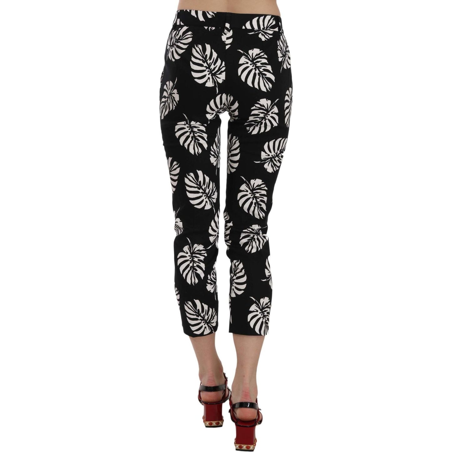 Dolce & Gabbana Elegant Skinny Capri With Palm Print Jeans & Pants Dolce & Gabbana