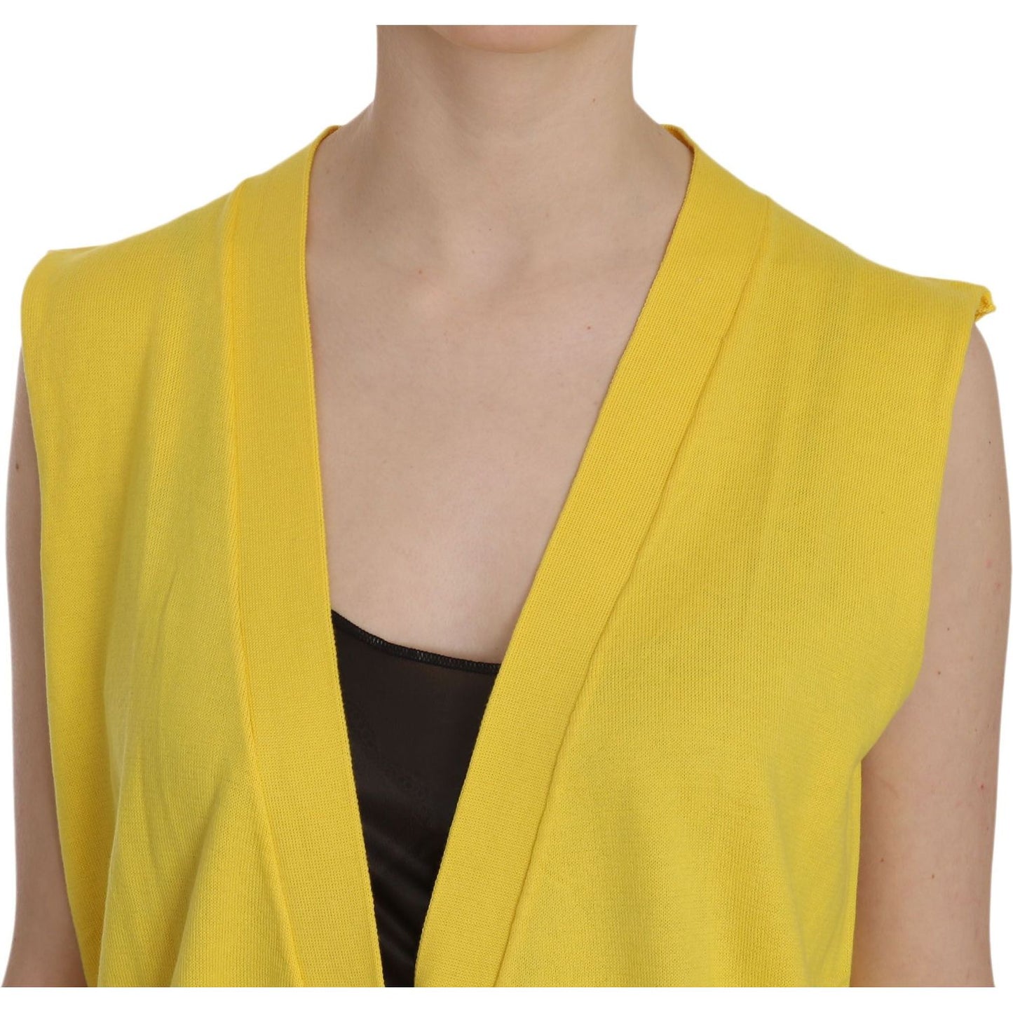 PINK MEMORIES Elegant Yellow Sleeveless Cotton Vest PINK MEMORIES