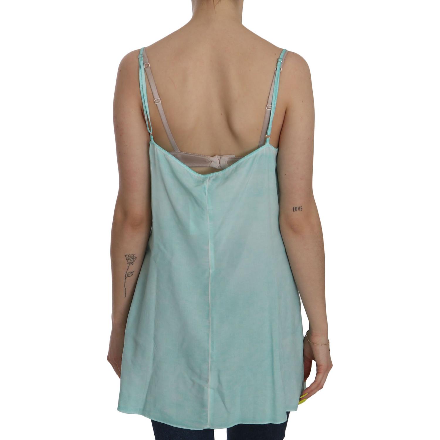 Ermanno Scervino Elegant Spaghetti Strap Sleeveless Blue Top