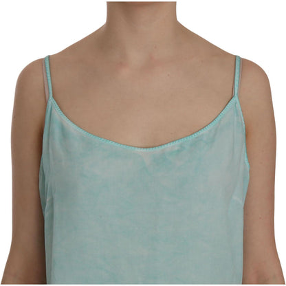 Ermanno Scervino Elegant Spaghetti Strap Sleeveless Blue Top Ermanno Scervino