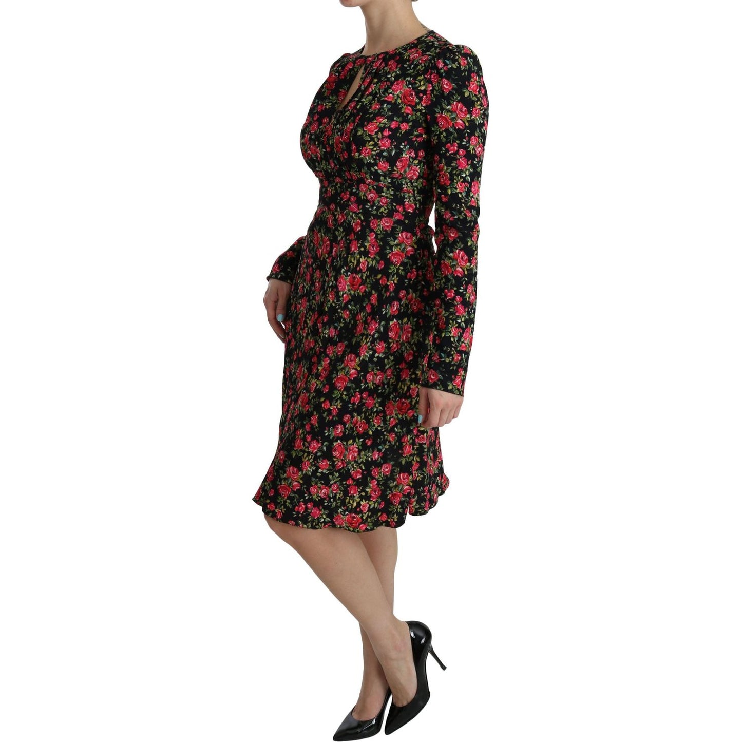 Dolce & Gabbana Floral A-Line Viscose Knee Length Dress Dolce & Gabbana