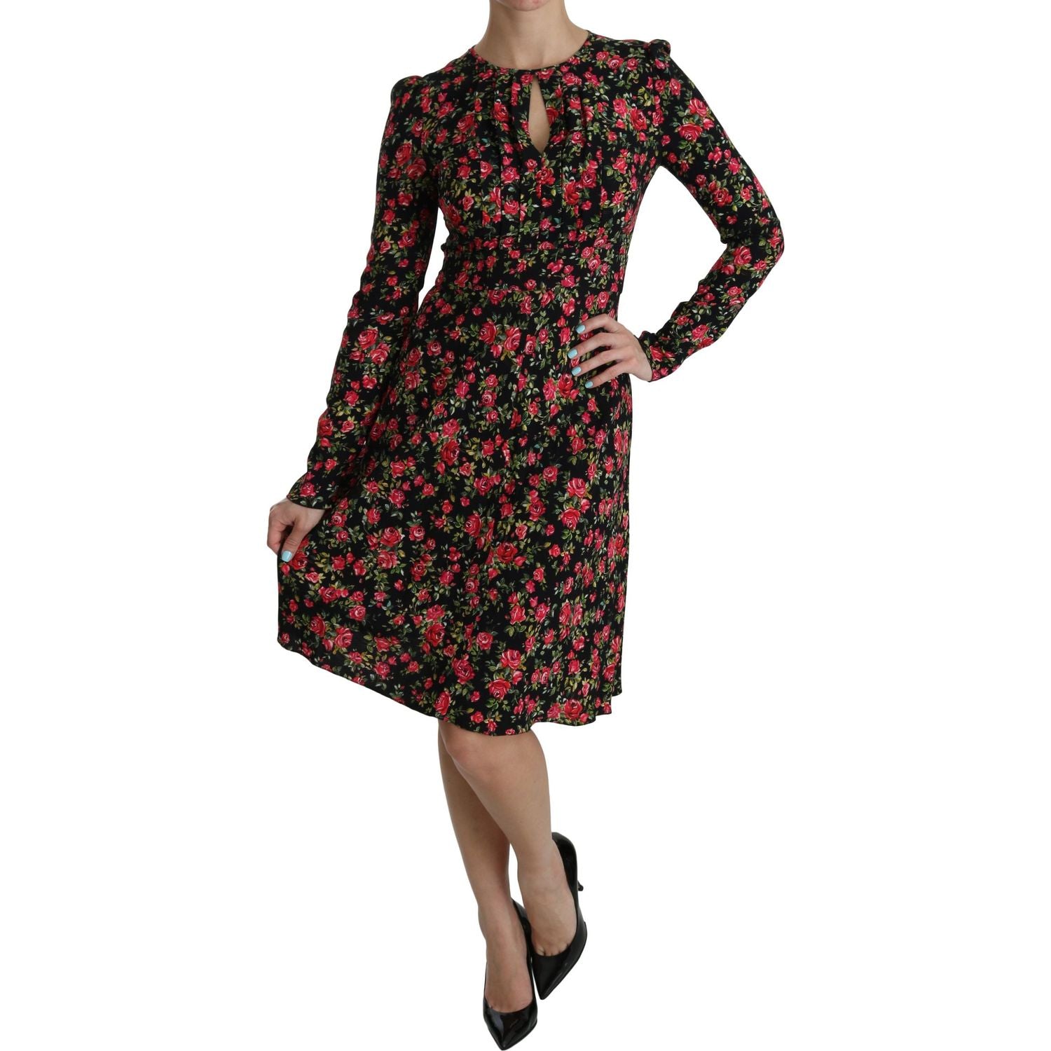 Dolce & Gabbana Floral A-Line Viscose Knee Length Dress