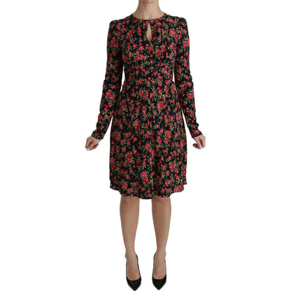 Dolce & Gabbana Floral A-Line Viscose Knee Length Dress Dolce & Gabbana