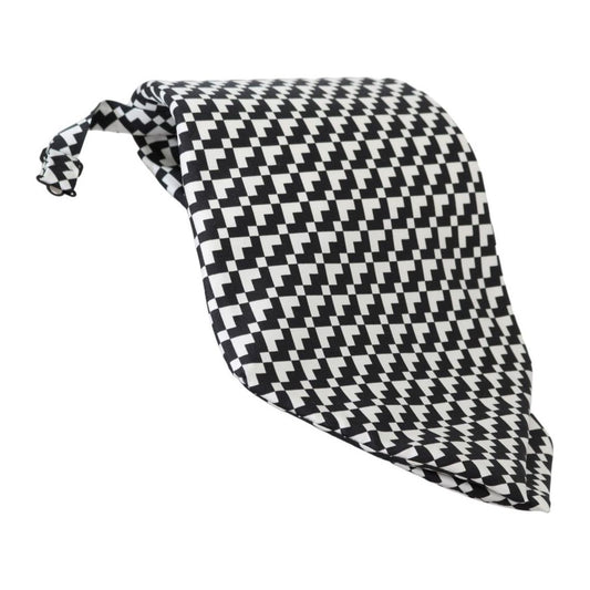 Dolce & Gabbana Elegant Black Patterned Silk Tie Necktie Dolce & Gabbana