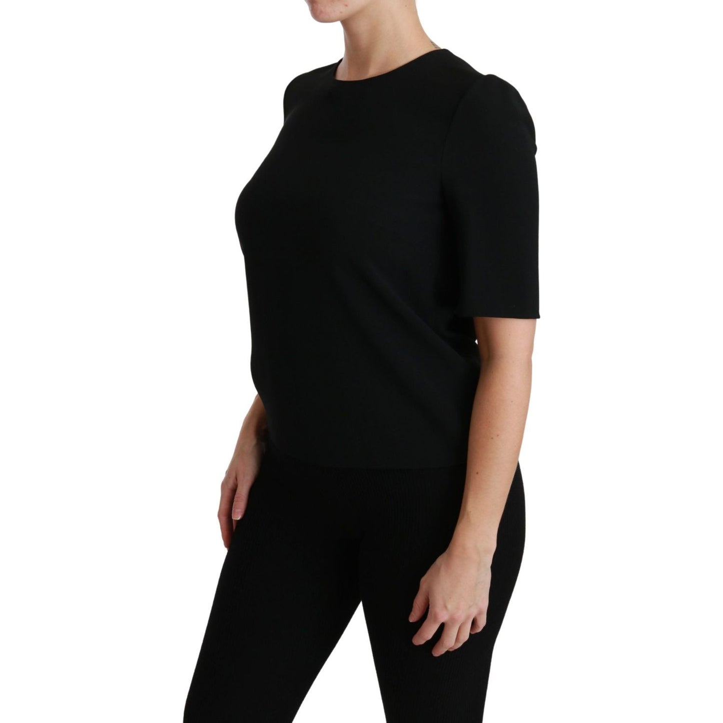 Dolce & Gabbana Elegant Black Stretch Blouse Top Dolce & Gabbana