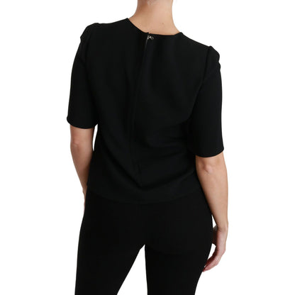 Dolce & Gabbana Elegant Black Stretch Blouse Top Dolce & Gabbana