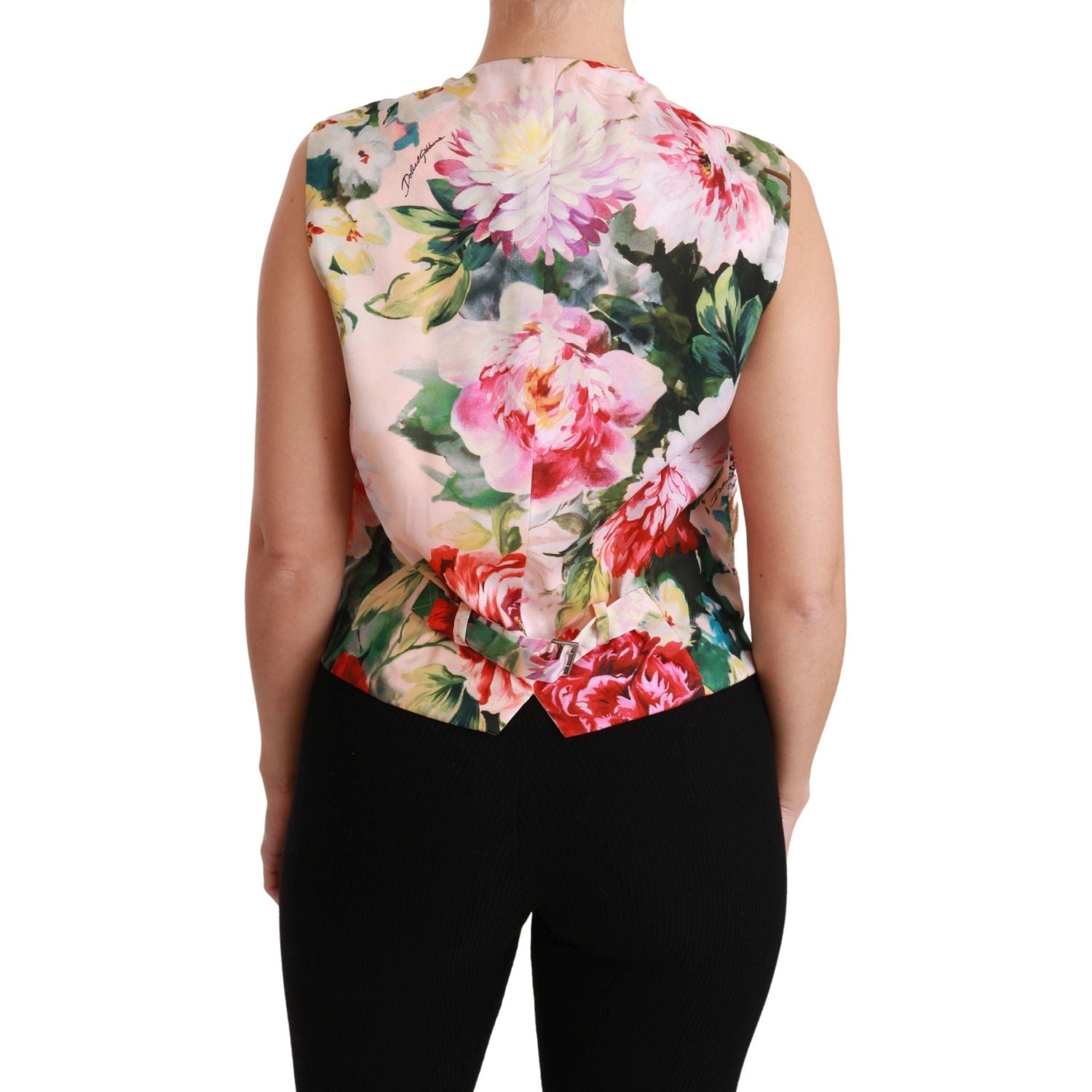 Dolce & Gabbana Multicolor Brocade Floral Sleeveless Vest