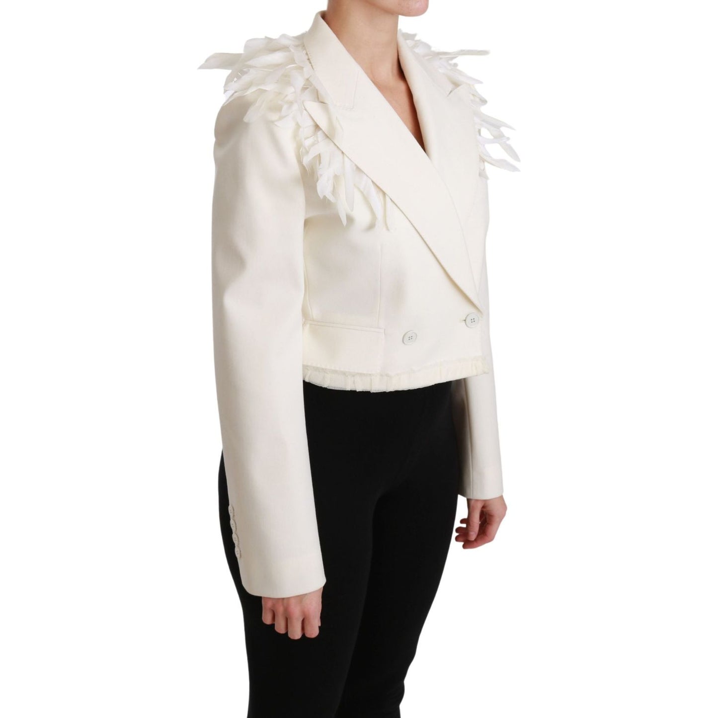 Dolce & Gabbana Elegant White Double Breasted Blazer Jacket Dolce & Gabbana