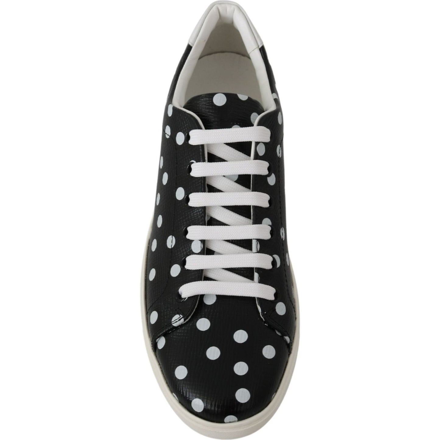 Dolce & Gabbana Black Polka Dotted Leather Sneakers Dolce & Gabbana