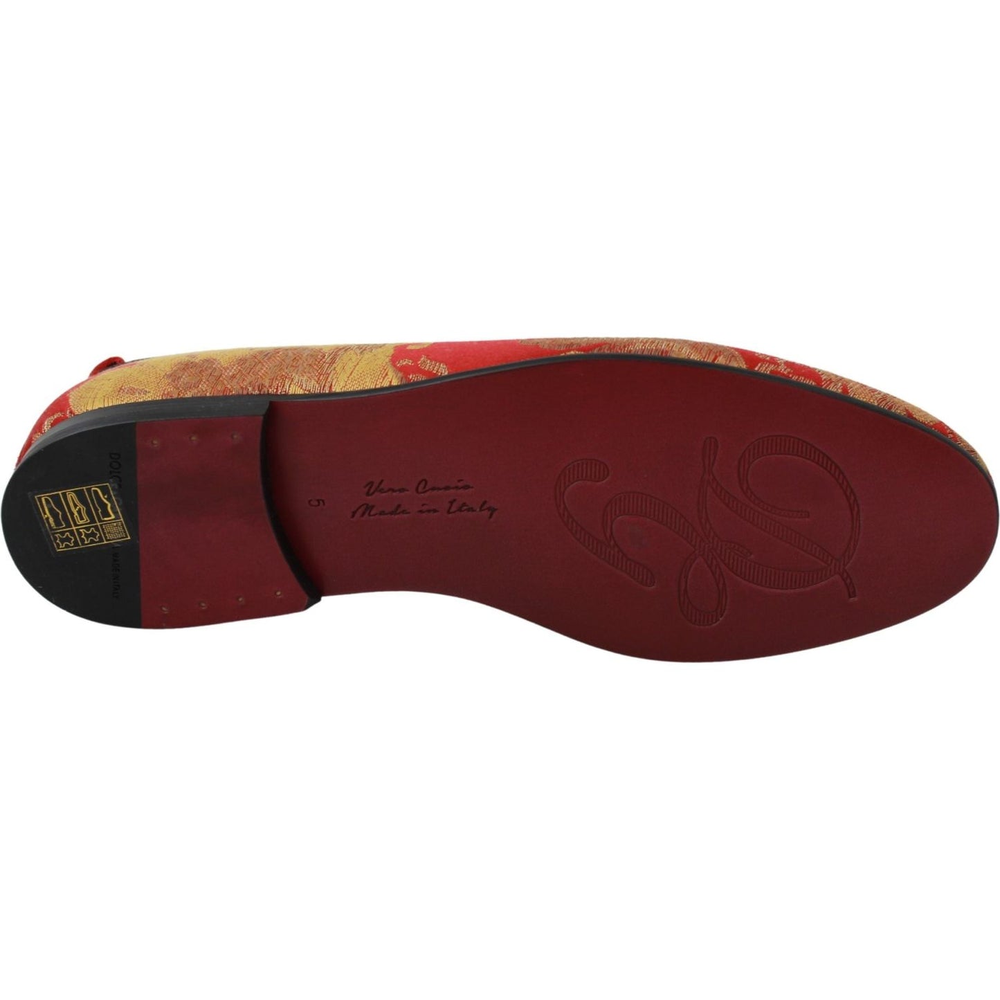 Dolce & Gabbana Rose Gold Brocade Loafers Slide Flats Dolce & Gabbana