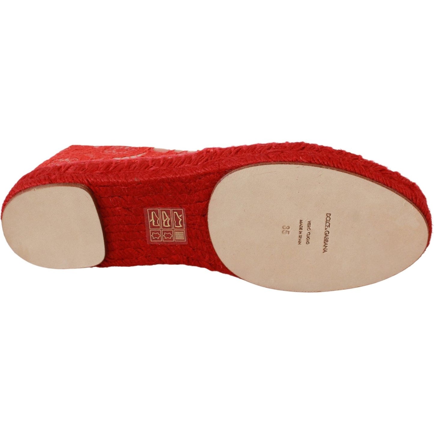 Dolce & Gabbana Red Viscose Espadrilles Flat Shoes Dolce & Gabbana