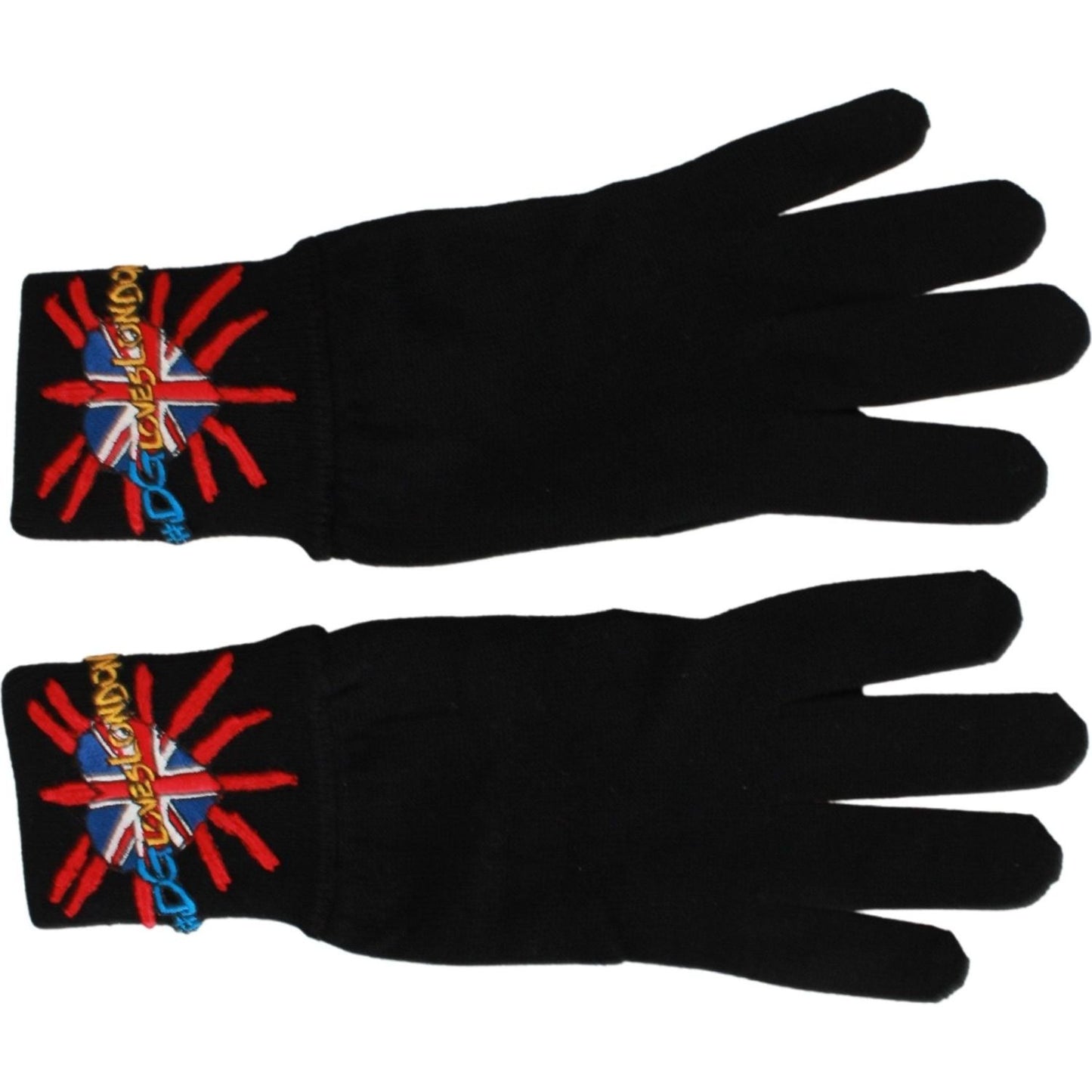 Dolce & Gabbana Elegant Black Virgin Wool Unisex Gloves Dolce & Gabbana