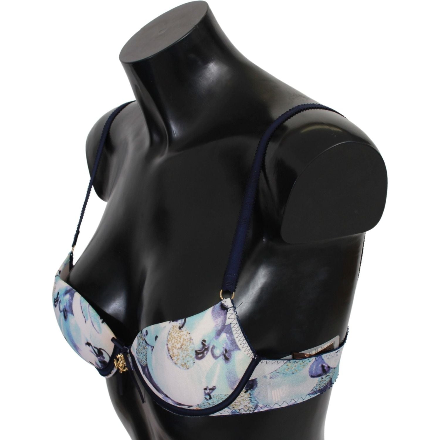 Roberto Cavalli Elegant Push-Up Bra in Blue Print