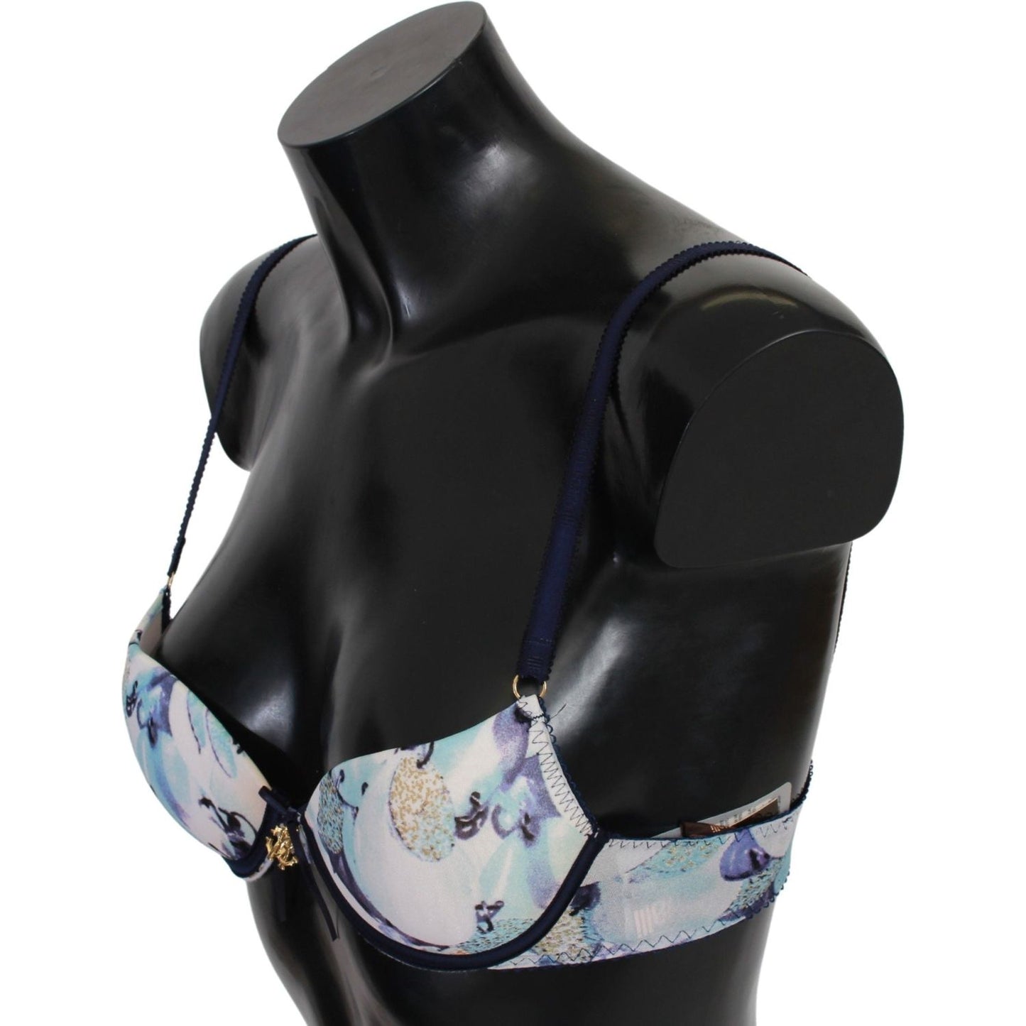 Roberto Cavalli Elegant Push-Up Bra in Blue Print Roberto Cavalli