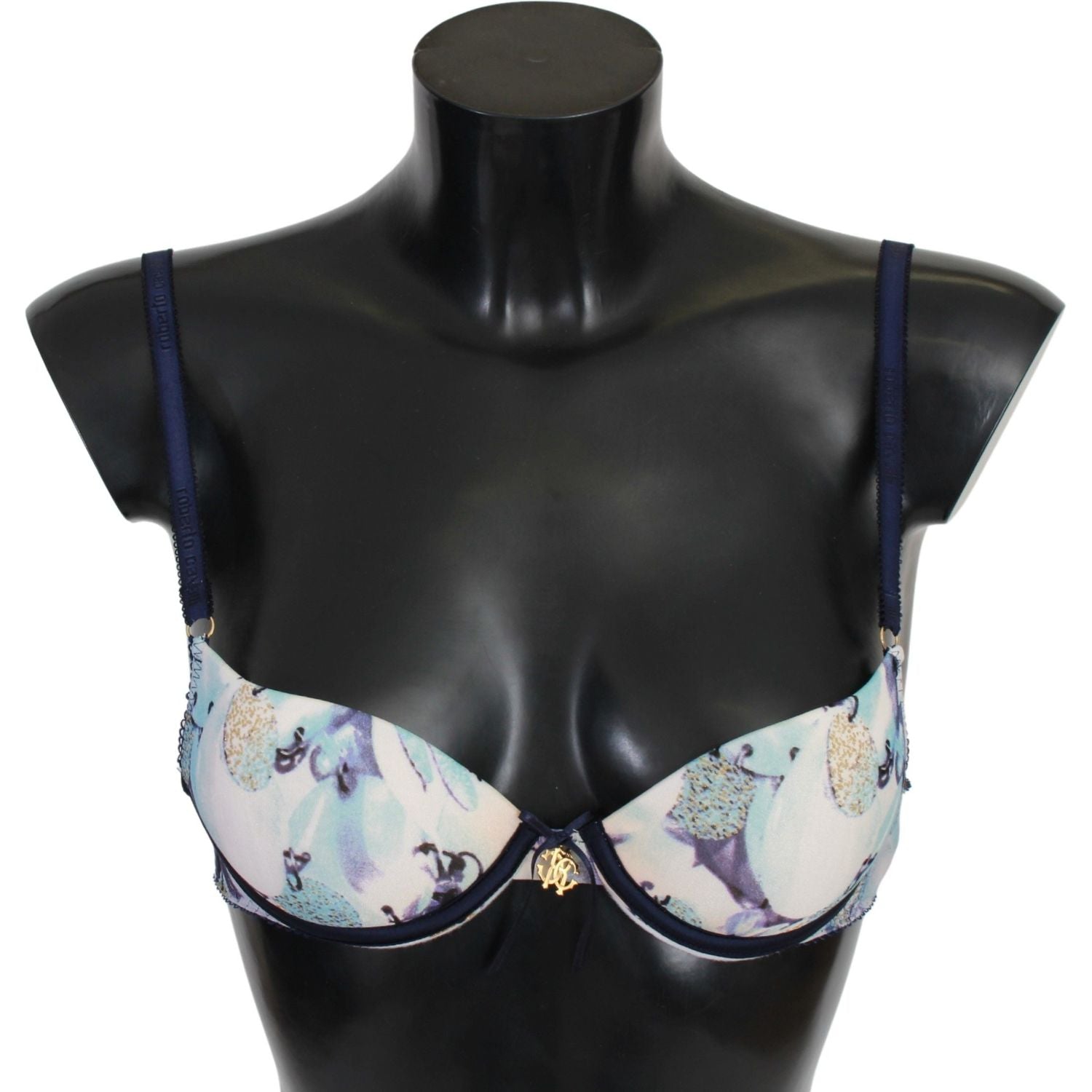 Roberto Cavalli Elegant Push-Up Bra in Blue Print