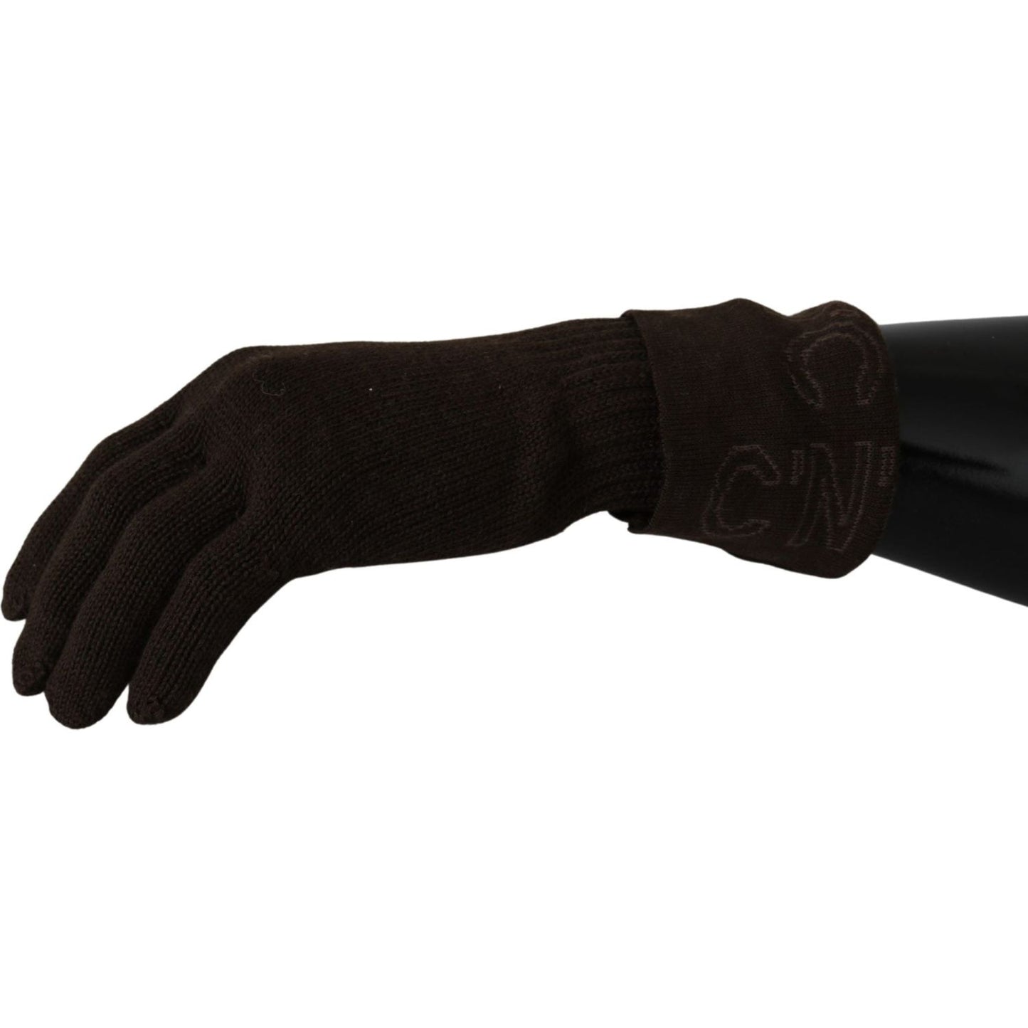 Costume National Elegant Brown Knitted Gloves Costume National