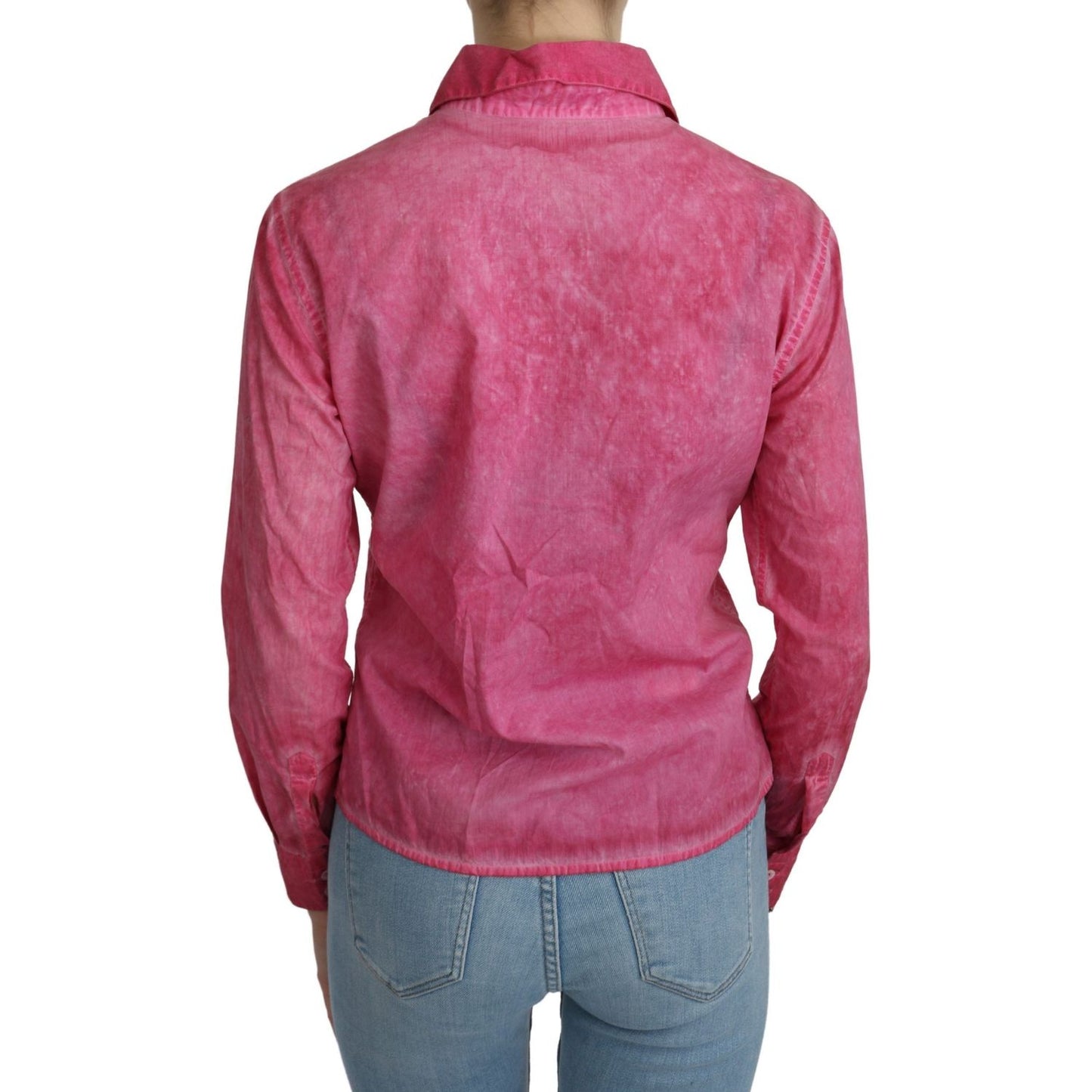 Chic Pink Cotton Polo Blouse by Ermanno Scervino Ermanno Scervino