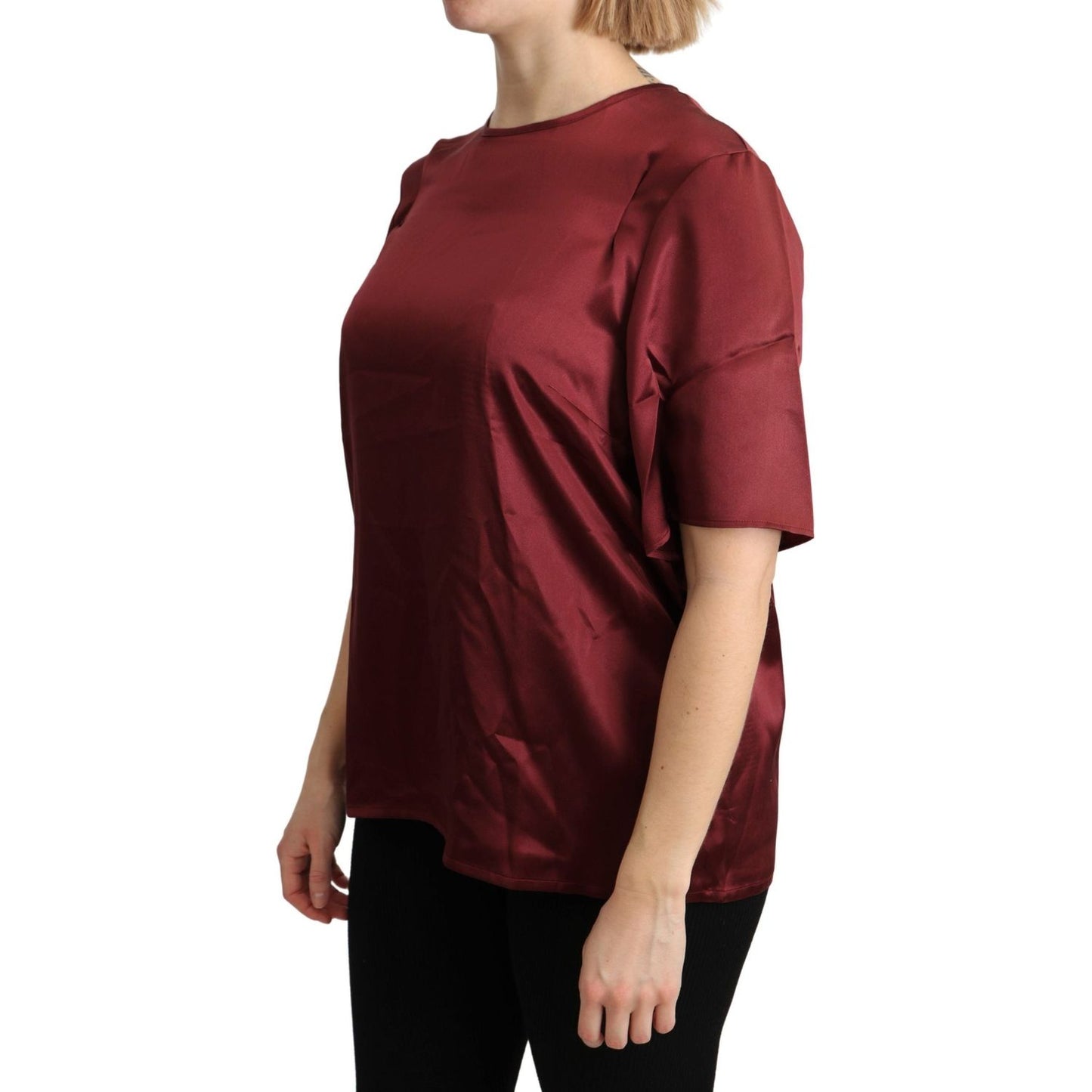 Dolce & Gabbana Elegant Silk Bordeaux Blouse Dolce & Gabbana