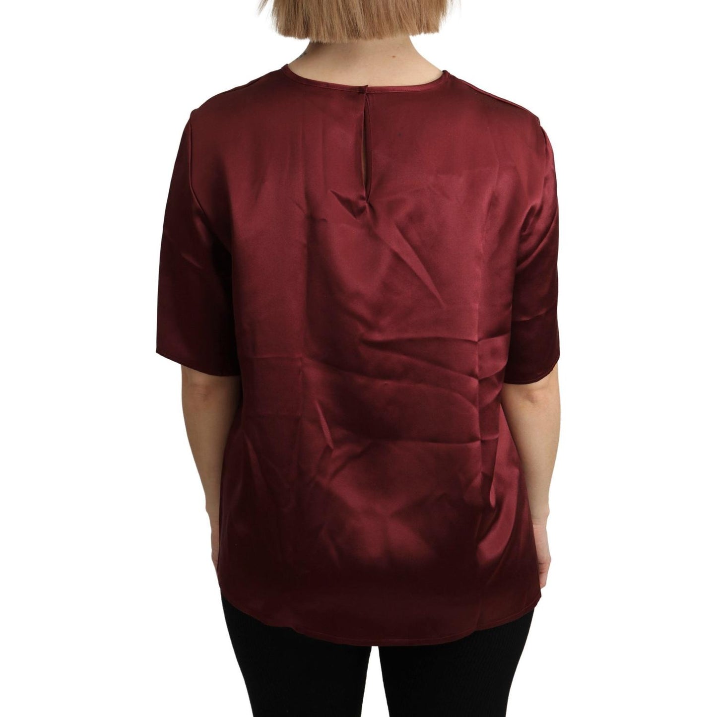 Dolce & Gabbana Elegant Silk Bordeaux Blouse Dolce & Gabbana