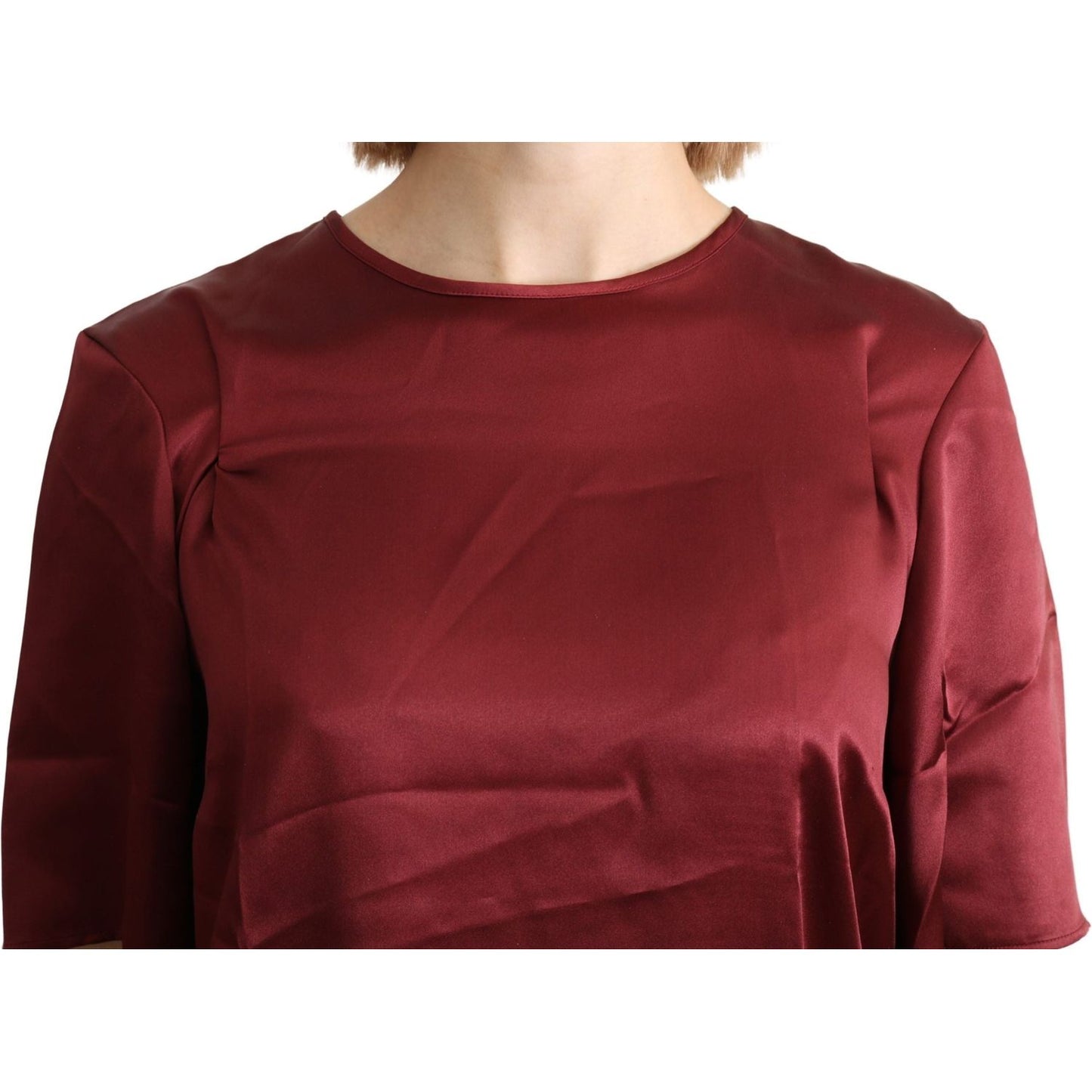 Dolce & Gabbana Elegant Silk Bordeaux Blouse Dolce & Gabbana