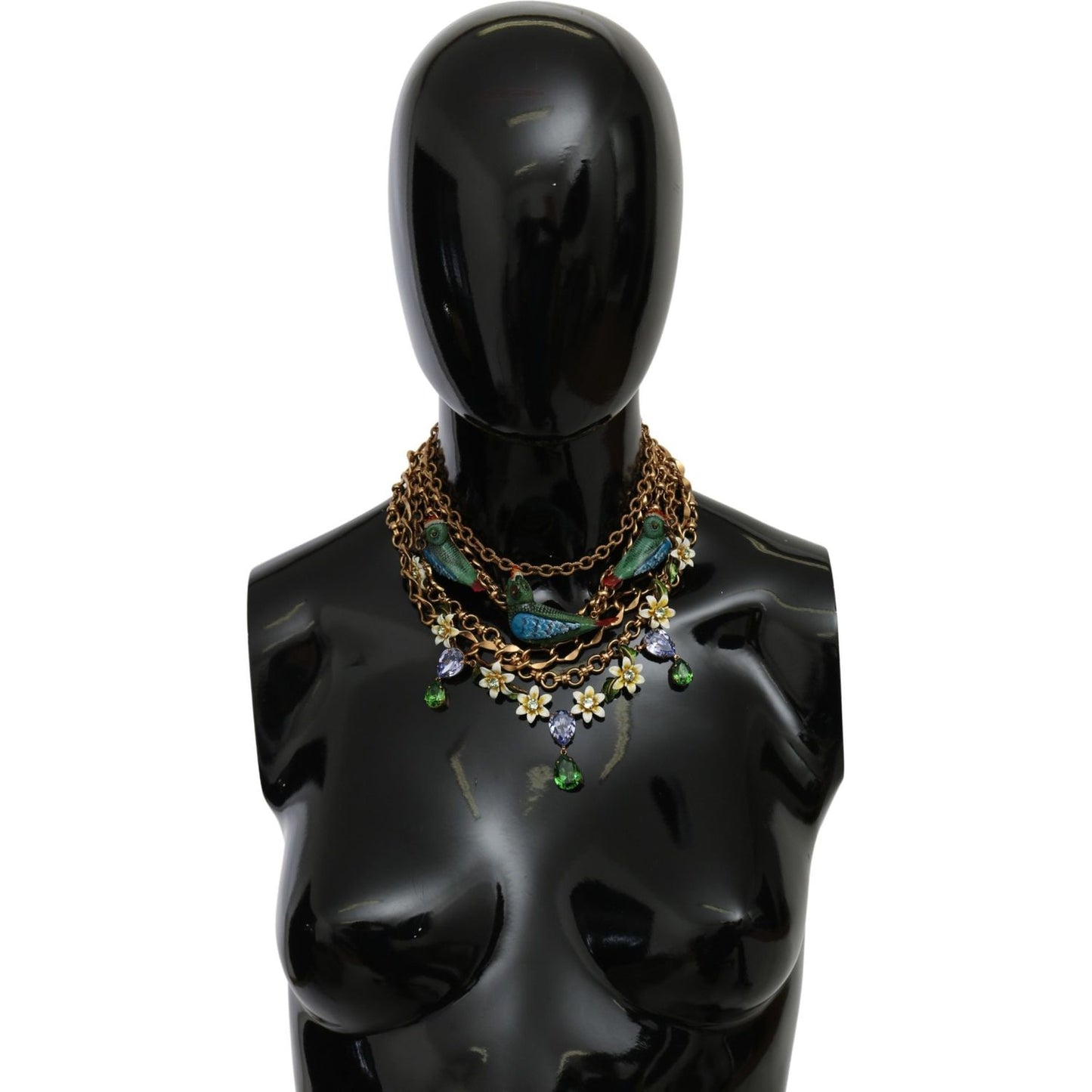 Dolce & Gabbana Exquisite Crystal and Brass Necklace Necklace Dolce & Gabbana