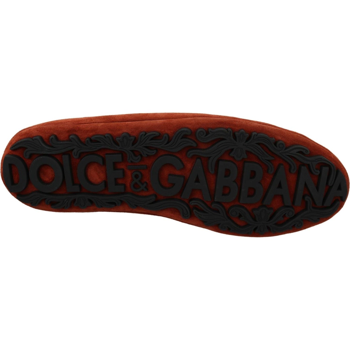 Dolce & Gabbana Elegant Orange Leather Moccasin Slippers Dolce & Gabbana