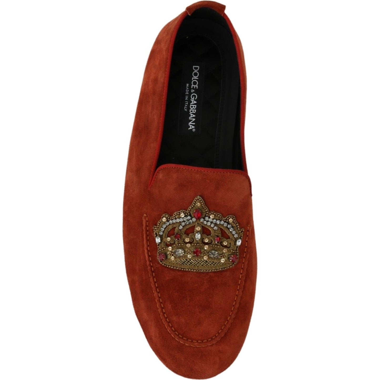 Dolce & Gabbana Elegant Orange Leather Moccasin Slippers Dolce & Gabbana