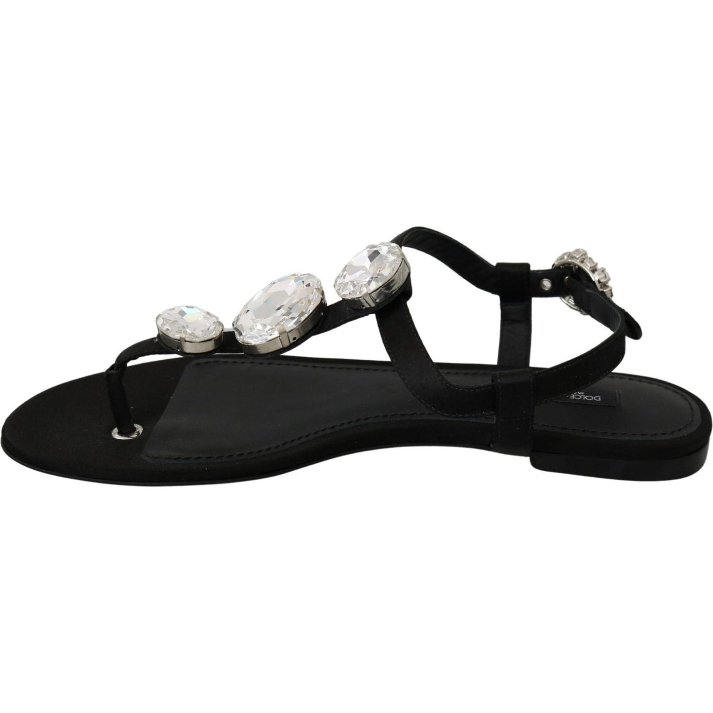 Dolce & Gabbana Elegant Crystal-Embellished Silk Sandals