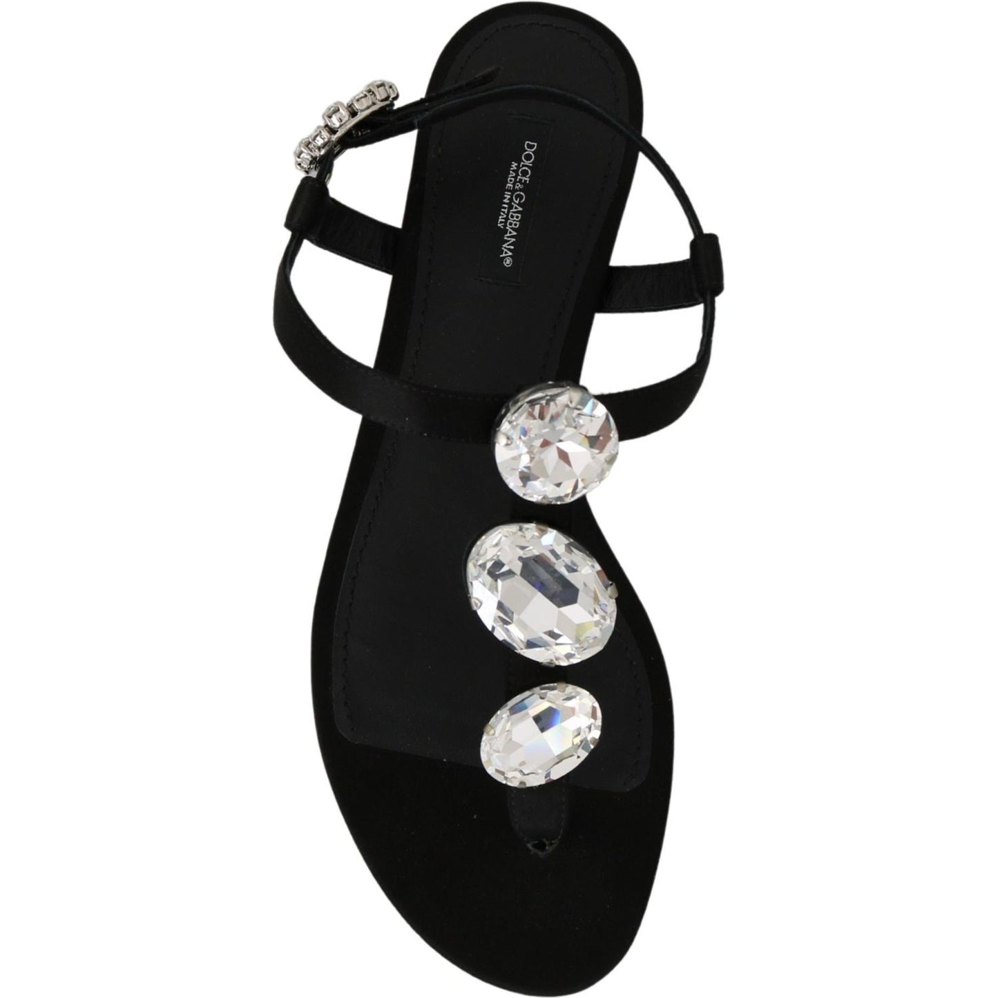 Dolce & Gabbana Elegant Crystal-Embellished Silk Sandals