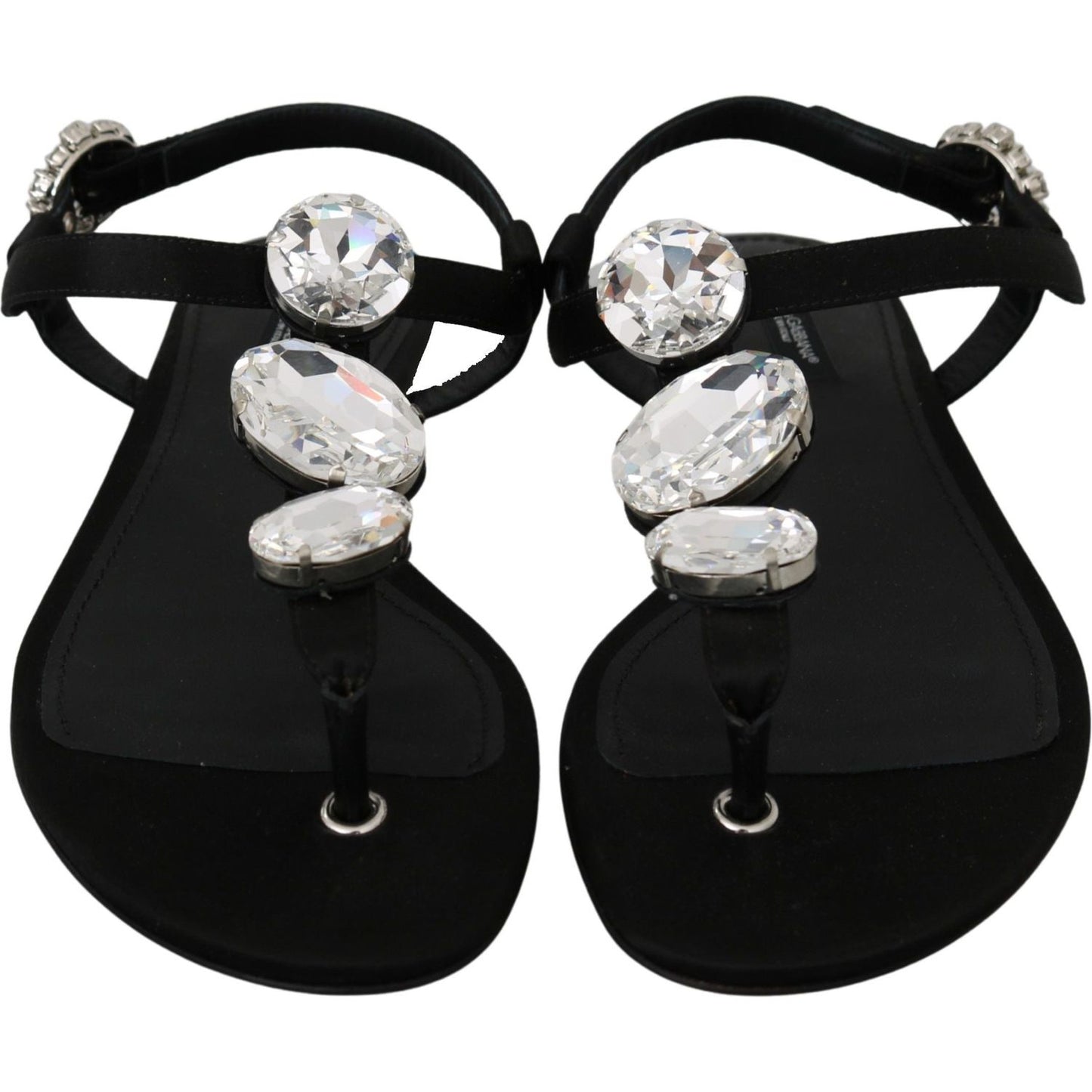 Dolce & Gabbana Elegant Crystal-Embellished Silk Sandals