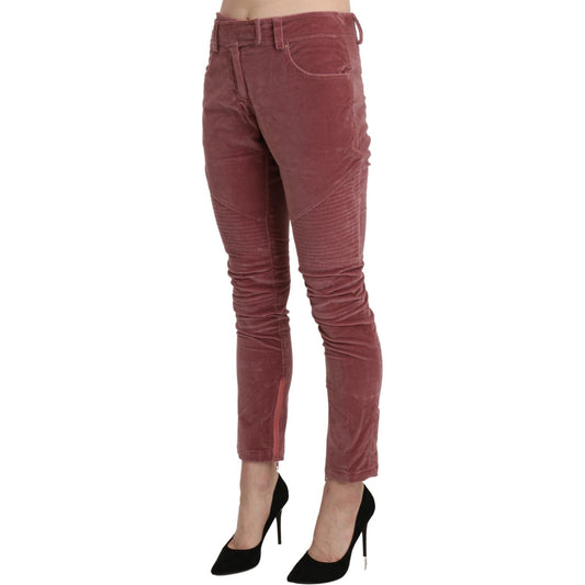 Ermanno Scervino Chic Red Mid Waist Skinny Trousers Ermanno Scervino