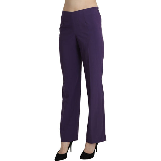 BENCIVENGA Elegant High Waist Violet Straight Pants BENCIVENGA