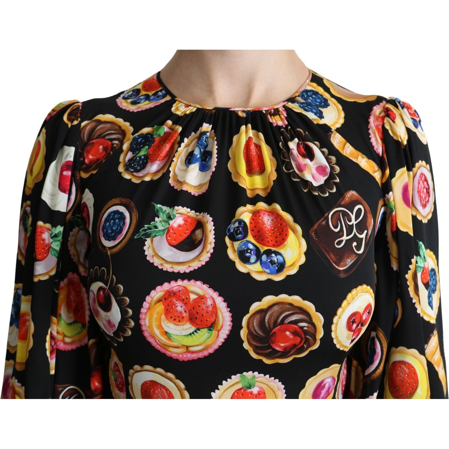 Dolce & Gabbana Chic Multicolor Maxi Desserts Print Dress Dolce & Gabbana