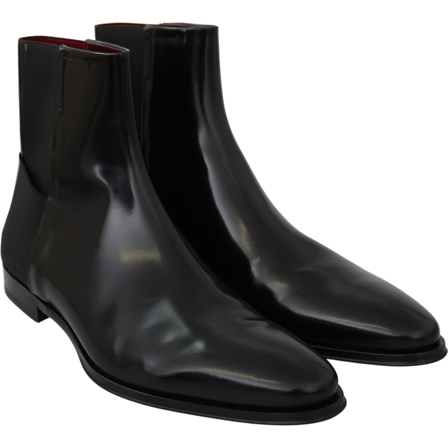 Dolce & Gabbana Elegant Black Leather Chelsea Boots Dolce & Gabbana