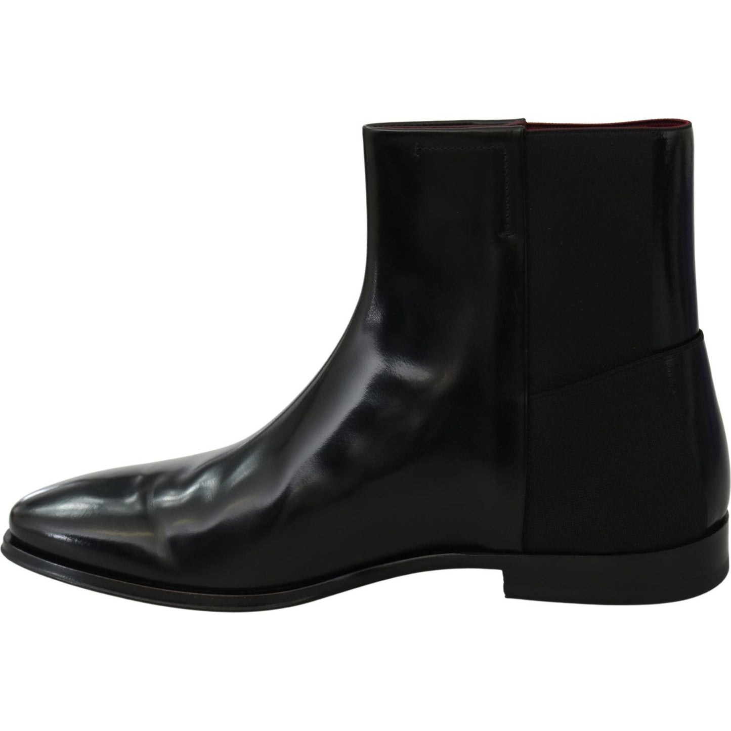 Dolce & Gabbana Elegant Black Leather Chelsea Boots Dolce & Gabbana