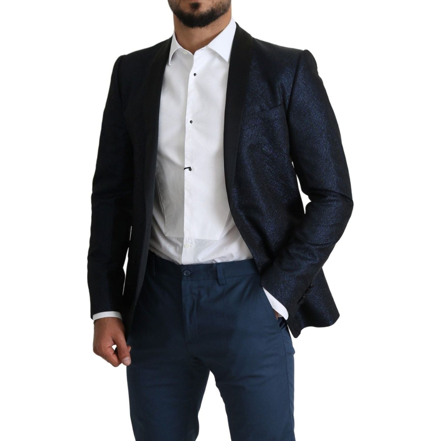 Dolce & Gabbana Elegant Martini Blue Slim Fit Blazer Dolce & Gabbana