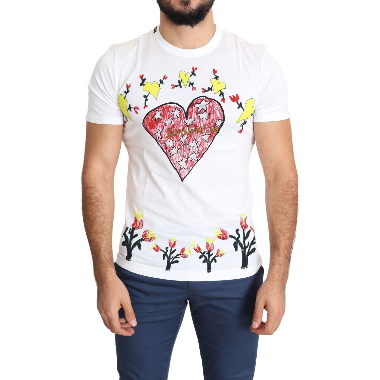 Dolce & Gabbana Chic Saint Valentine Print Crew Neck T-Shirt