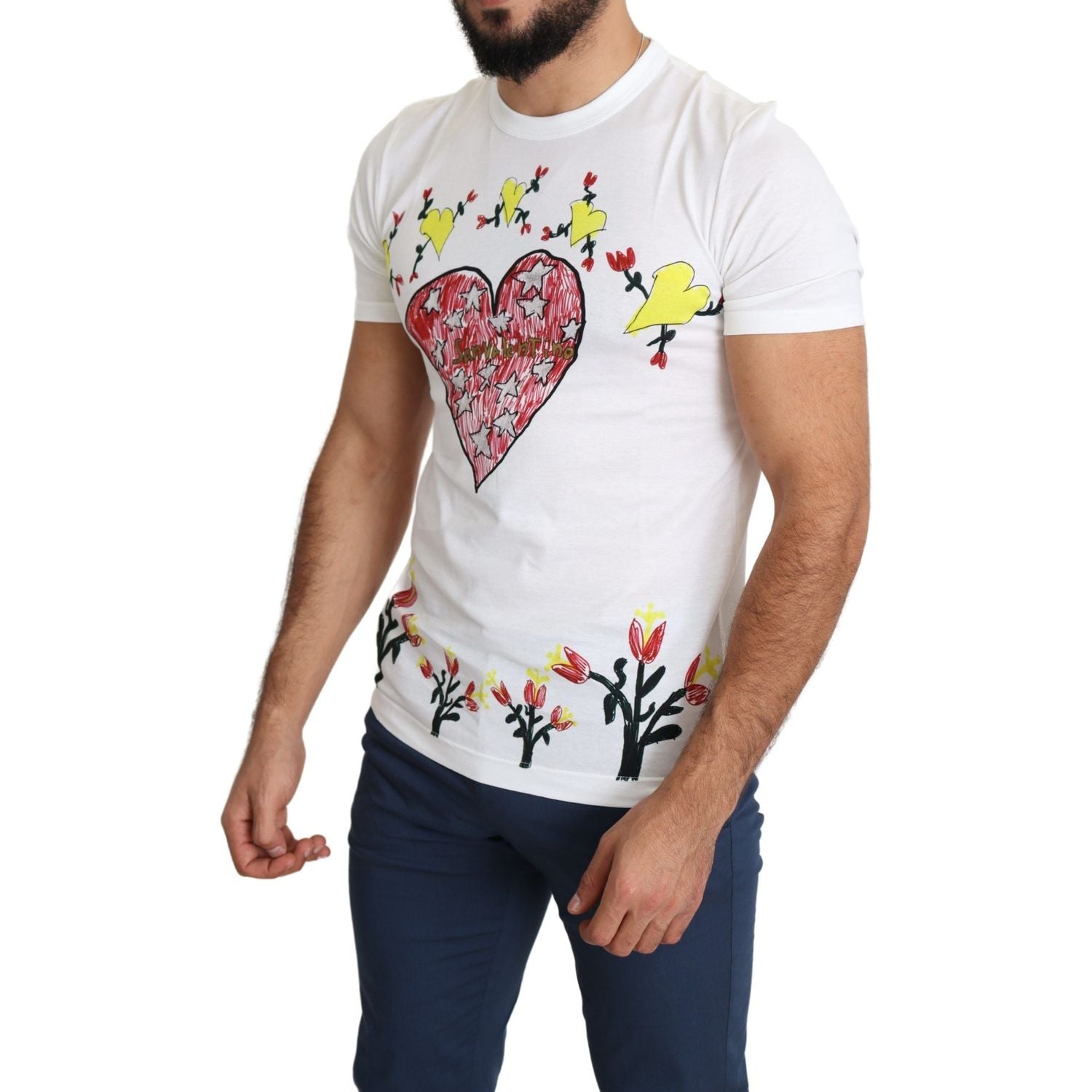 Dolce & Gabbana Chic Saint Valentine Print Crew Neck T-Shirt