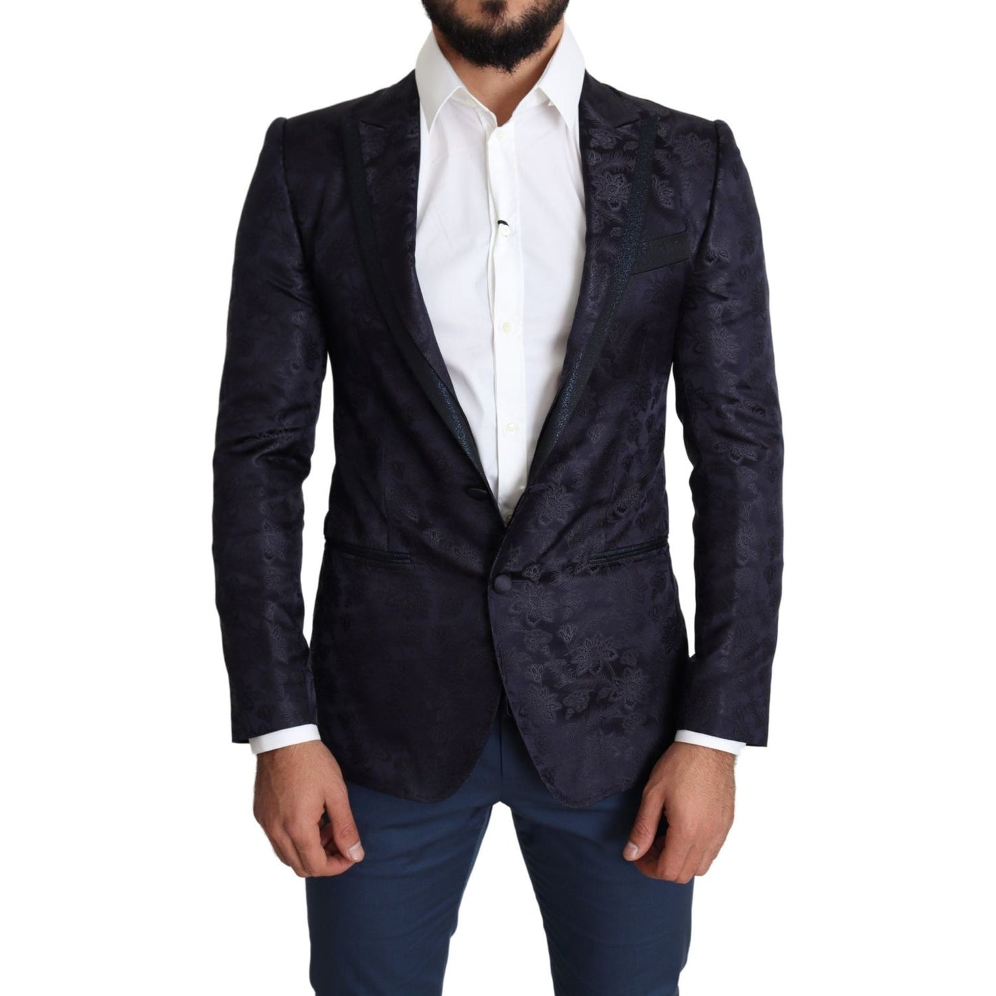 Dolce & Gabbana Elegant Silk Blend Martini Blazer in Blue Dolce & Gabbana