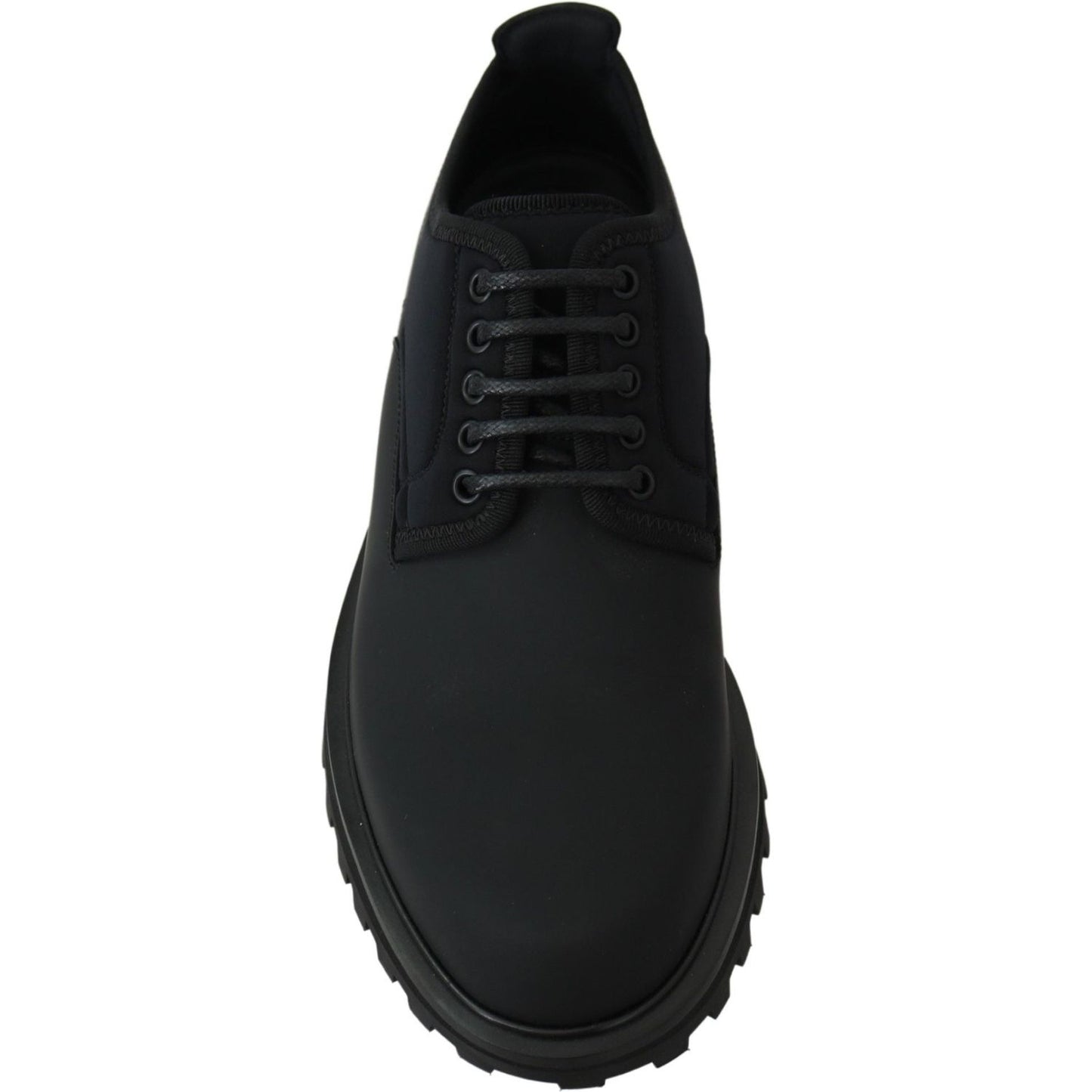 Dolce & Gabbana Elegant Black Calfskin Derby Shoes Dolce & Gabbana