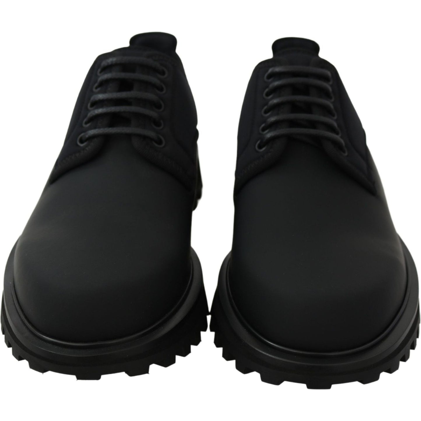 Dolce & Gabbana Elegant Black Calfskin Derby Shoes Dolce & Gabbana