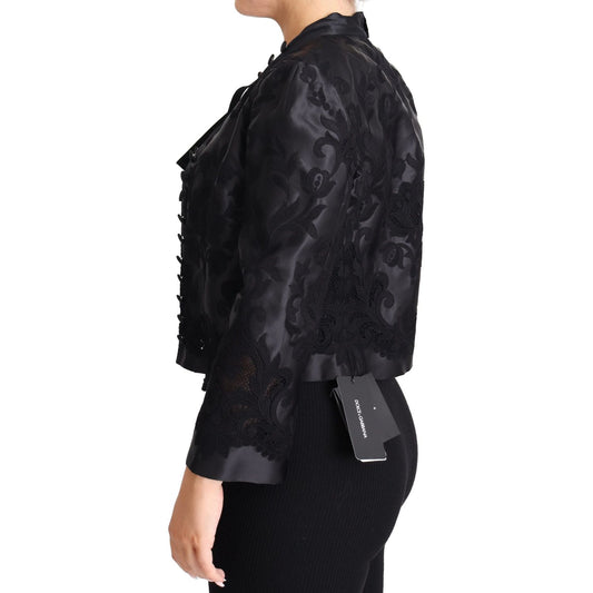 Dolce & Gabbana Embroidered Silk Blend Foliage Jacket