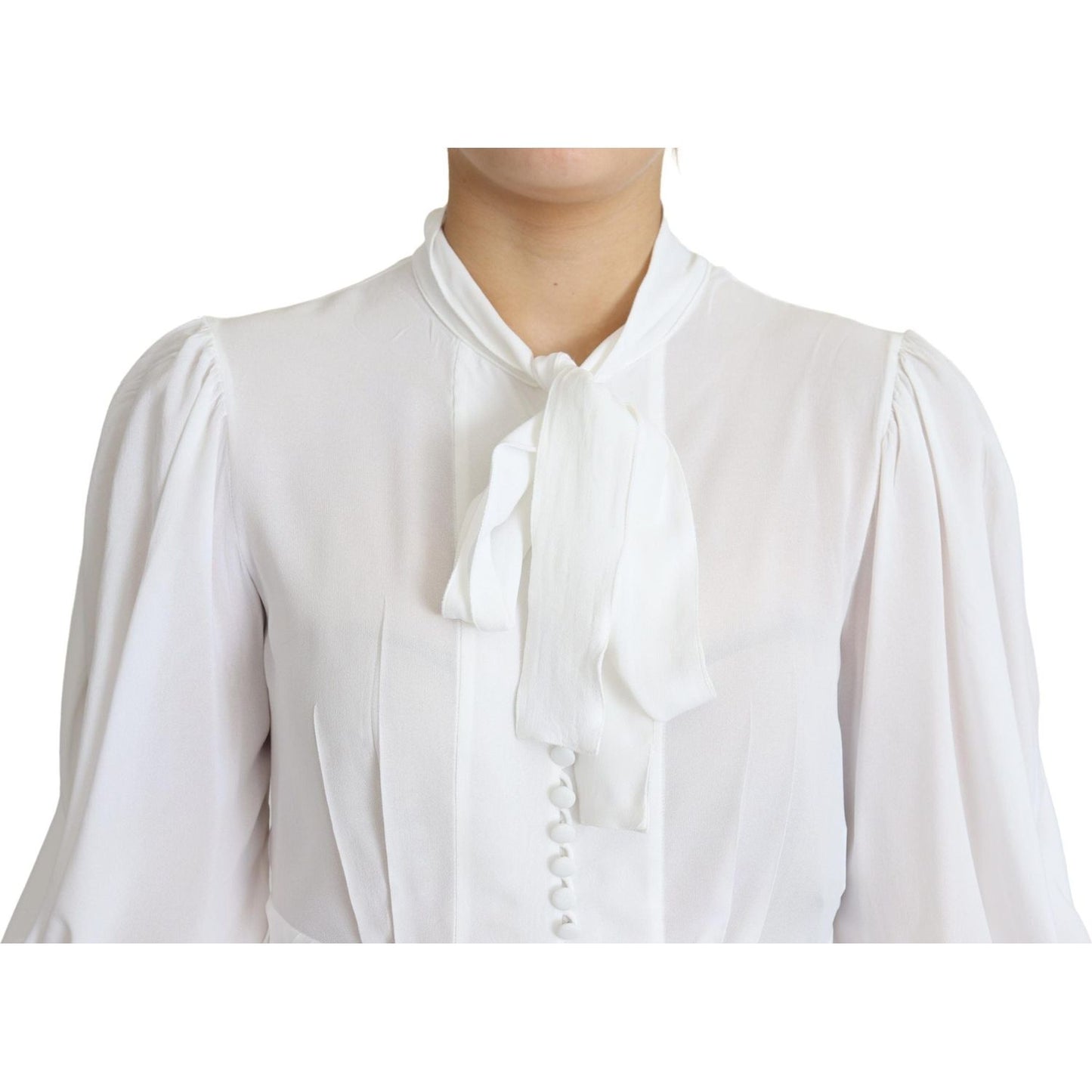 Dolce & Gabbana Elegant Snow-White Viscose Blouse Dolce & Gabbana