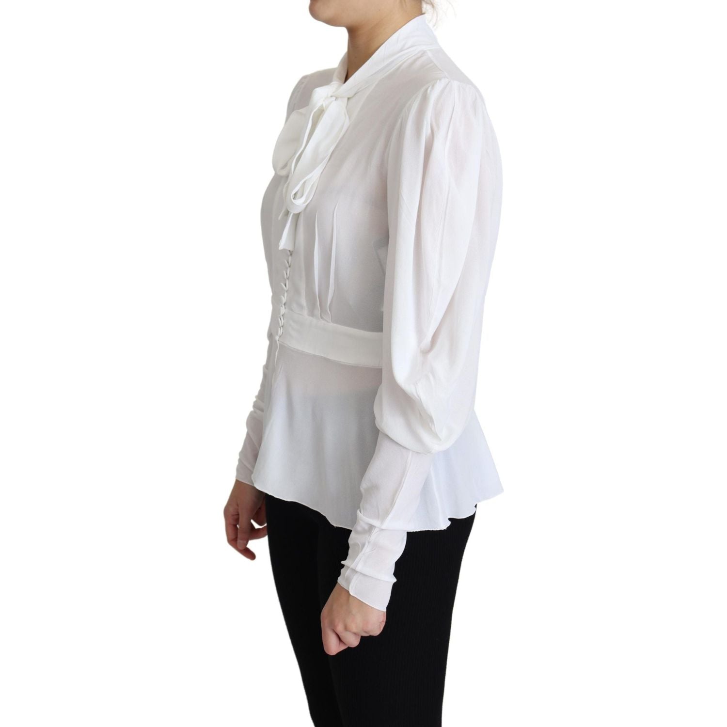 Dolce & Gabbana Elegant Snow-White Viscose Blouse