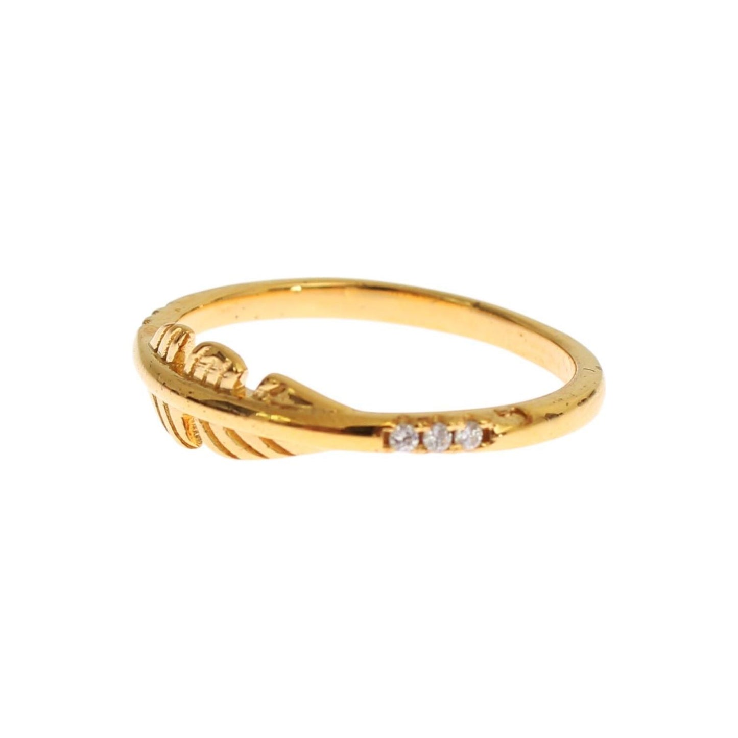 Nialaya Elegant Gold Plated Sterling Silver CZ Ring Ring Nialaya