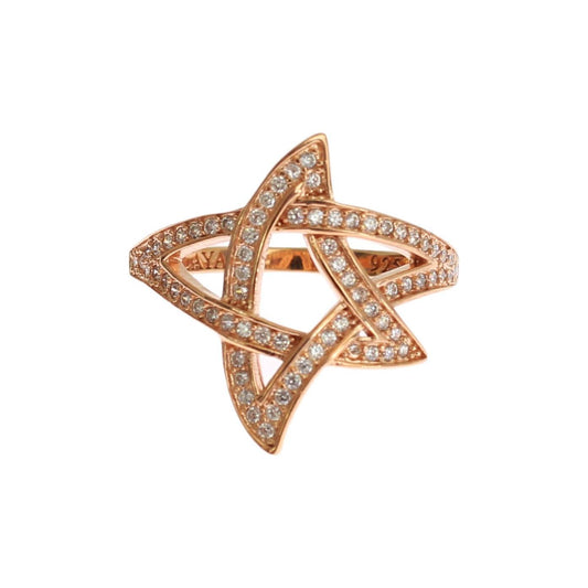 Nialaya Pink Gold Plated Silver CZ Crystal Ring Ring Nialaya