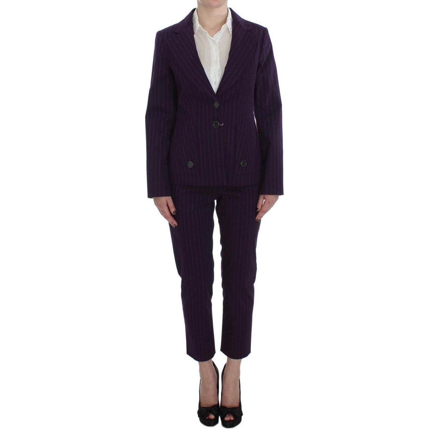 BENCIVENGA Elegant Striped Pant & Blazer Suit BENCIVENGA