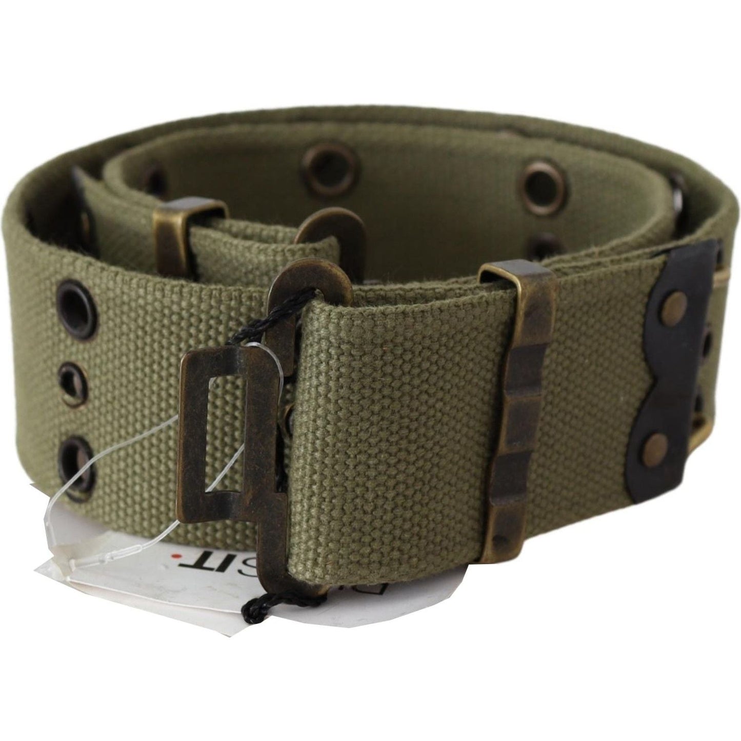 Ermanno Scervino Chic Army Green Cotton Waist Belt Belt Ermanno Scervino